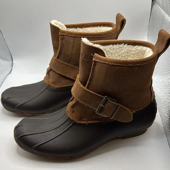 Sperry Top-Sider Rip duck Boots w/faux fur tan & brown SZ 9 waterproof outdoor - Picture 3 of 16